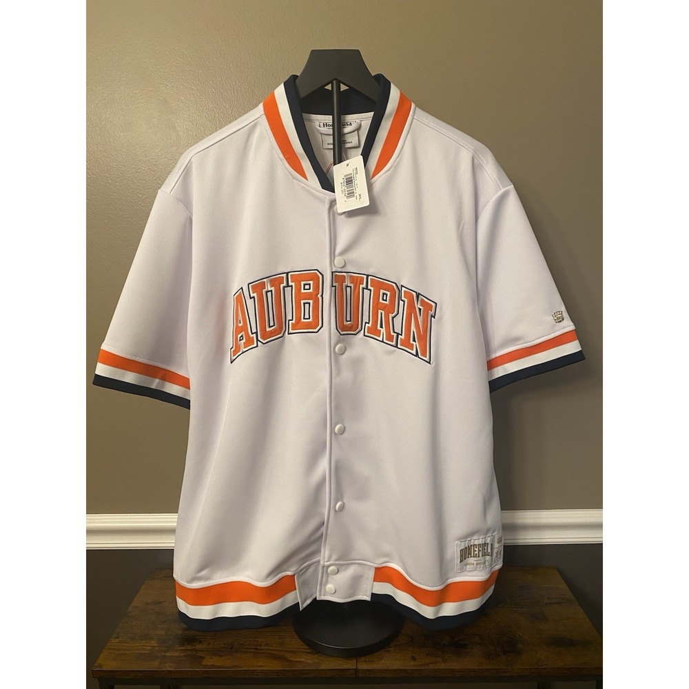 Homefield Auburn University Tigers 1980s Shooting Shirt White Orange Men X-Large